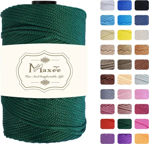 Vista 34 de Cordón de macramé de poliéster de alta calidad de 0.118 in × 218 yardas, 0.118 in, 100% polipropileno, ideal para ganchillo, ganchos de pared