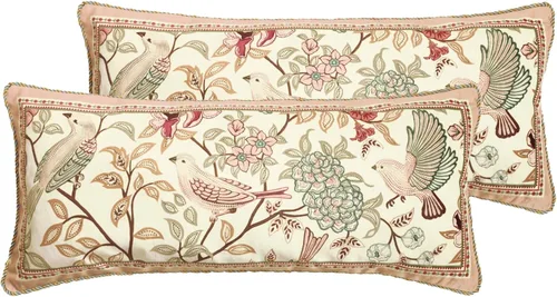 Vista 121 de patdrea Funda de almohada de terciopelo francés de diseño, 18 x 18 pulgadas Aviario