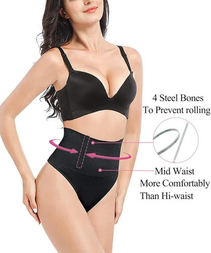 Vista 3 de Jenbou Tanga moldeadora con control de abdomen, moldeador de cuerpo para mujer, levantador de glúteos, entrenador de cintura sin costuras