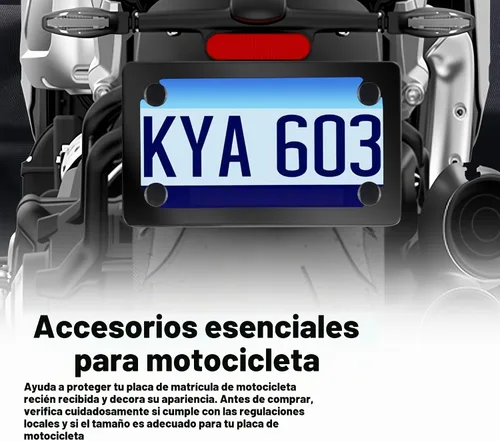 Vista 7 de Kit de marcos para matrícula de motocicleta, soporte de marco de matrícula de motocicleta de acero inoxidable con patrón de fibra de carbono