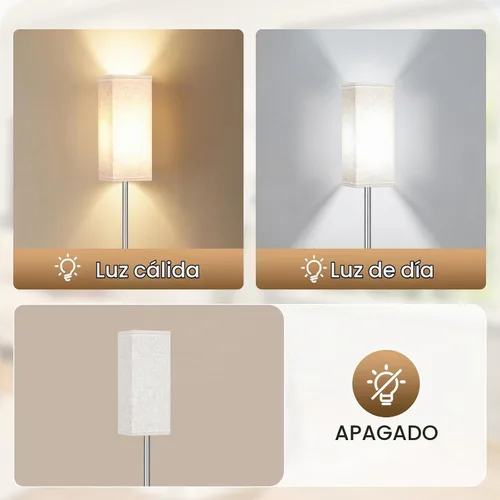 Vista 8 de Paquete de 2 lámparas de pie, poste con interruptor de pie, lámpara de pie moderna, lámpara minimalista independiente (bombilla no incluida)