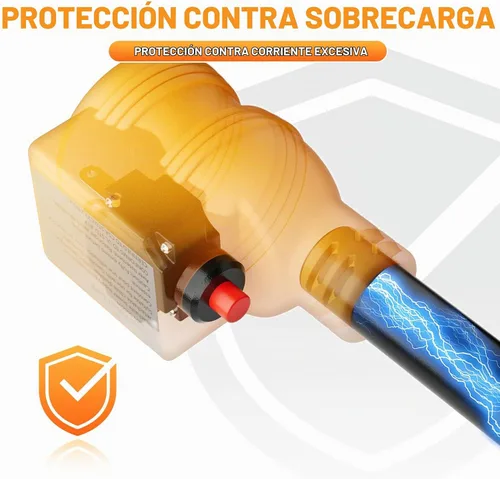 Vista 6 de MECMO NEMA 14-50P a NEMA 6-20R - Adaptador de carga para Tesla EV con interruptor protector de sobretensiones, 1 pie 50A 14-50P RV/generador/enchufe