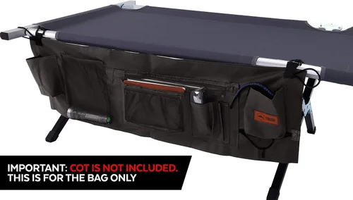 Vista 3 de Tough Outdoors Cuna de campamento para adultos – Cuna de campamento de gran tamaño – Cama militar duradera y resistente – Cuna plegable elevada