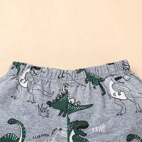 Vista 5 de TBUIALL Conjunto de ropa de dinosaurio para niños pequeños, ropa de manga corta, talla 6