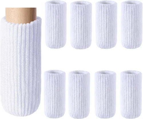 Vista 16 de 8 PCs Calcetines para Patas de Muebles - Calcetines Negros de Alta Elasticidad para Muebles, Protectores de Piso de Patas de Silla Tejidos, Juego
