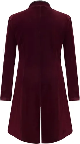 Vista 3 de Crubelon Chaqueta de vampiro medieval steampunk para hombre, abrigo gótico victoriano