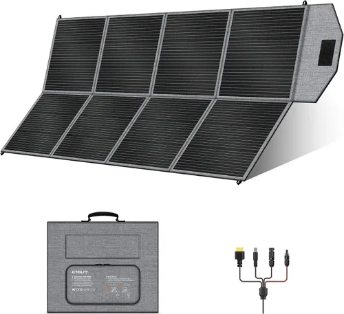 Vista 9 de Panel solar portátil de 100 W para generador de central eléctrica, célula solar plegable de 19.8 V con batería de alta eficiencia, impermeable IP65