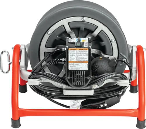 Vista 2 de RIDGID 53107 K-3800 Máquina de tambor para líneas de drenaje de 3/4 a 4 pulgadas, motor universal de 1/10 HP, 240 RPM, incluye guantes, cables que