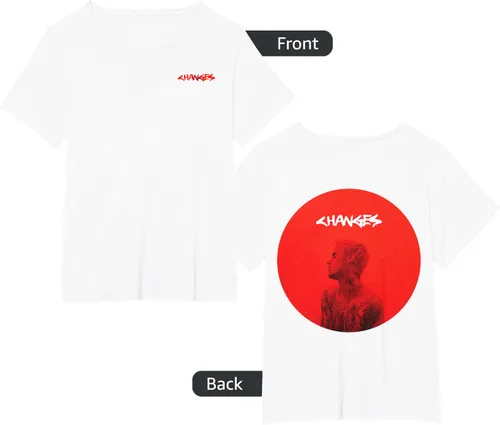 Vista 14 de Justin Bieber Red Circle Changes - Camiseta, Negro, S
