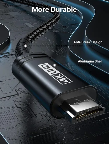 Vista 6 de JSAUX Cable USB C a HDMI de 3.3 pies Cable USB 3.1 tipo C a HDMI 2.0 de 4K a 60Hz, compatible con Thunderbolt 3/4, iPhone 16/16 Plus/16 Pro/16 Pro