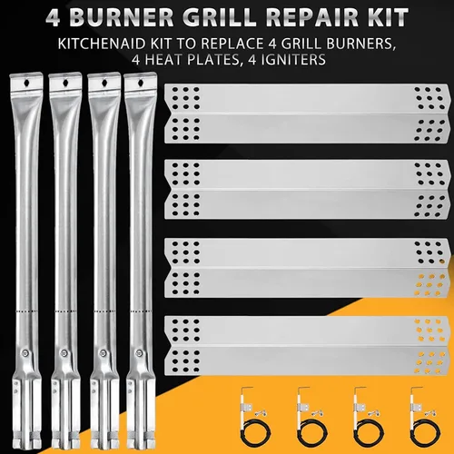 Vista 4 de Criditpid Piezas de repuesto para parrilla Kitchenaid 720-0745B 740-0780 720-0745 720-0733A 720-0745A 720-0733, quemador de parrilla quemador