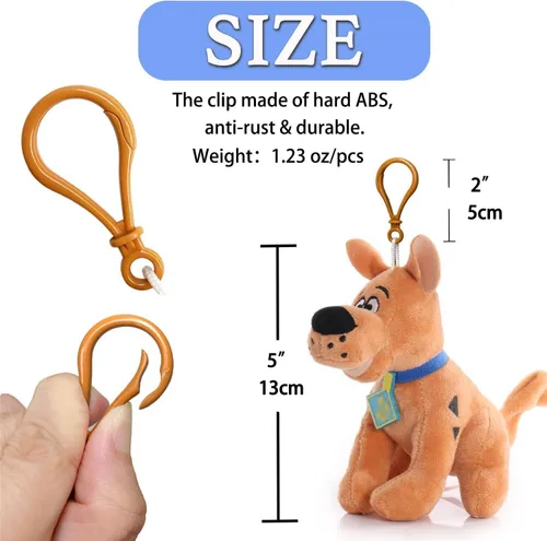 Vista 6 de Scoooby Doo - Llavero de felpa de 6 pulgadas para bolsa, mochila, animal de peluche, regalo de perro, relleno de calcetines para niños