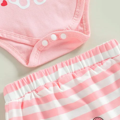 Vista 4 de Conjunto de 3 piezas de ropa de Pascua para bebés y niñas de primera Pascua