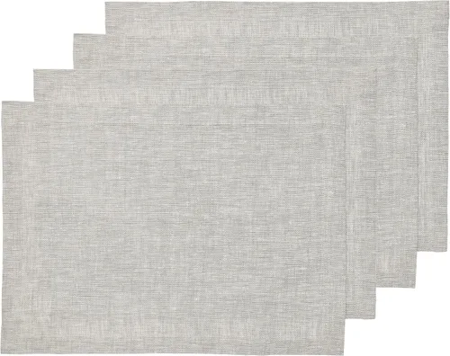 Vista 35 de Solino Home Athena - Juego de 4 manteles individuales cuadrados de lino natural claro de 14 x 14 pulgadas, manteles individuales 100 % lino puro