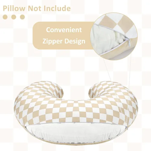 Vista 3 de DILIMI Funda de almohada de lactancia, funda de lactancia suave y elástica para almohada de lactancia, 1 paquete reversible extraíble para bebé niño