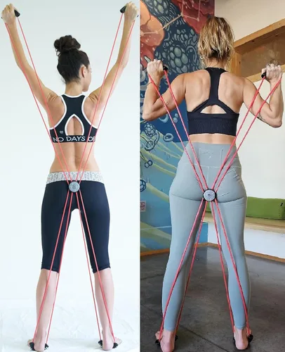 Vista 4 de Core Cross Workout Pilates Reformer Ejercicio Resistencia Cuerdas Loop Tube Bandas