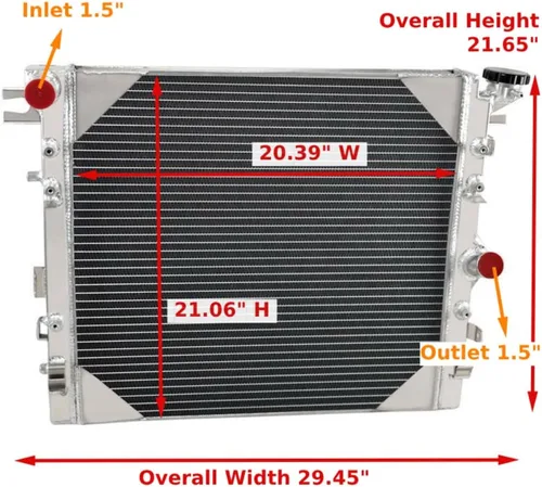 Vista 2 de ReadyCool - Radiador de aluminio para Jeep Wrangler JK 3.6L 3.8L V6 2957 2015 2014 plateado