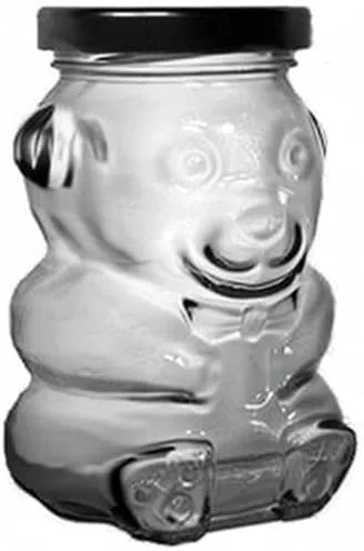 Vista 2 de Tarros de cristal de oso de miel de 9 onzas con tapas doradas, paquete de 12 unidades para miel, velas y otras manualidades