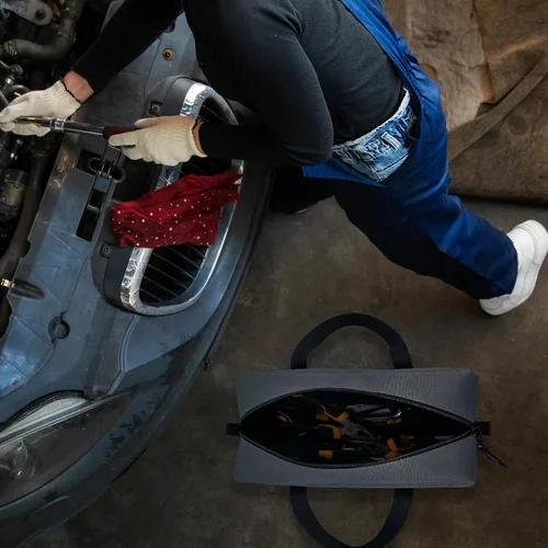 Vista 7 de MELOTOUGH Kit combinado de bolsa de herramientas utilitarias: incluye 2 bolsas organizadoras de herramientas medianas para electricista, fontanería