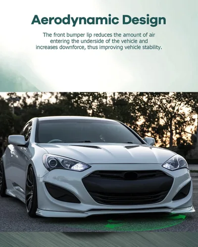 Vista 6 de SCITOO Alerón de labio delantero para Hyundai Genesis Coupe 2013-2016 negro brillante parachoques delantero divisor de labios