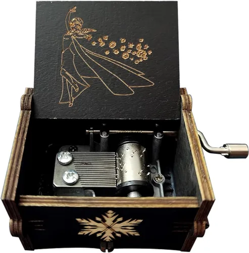 Vista 11 de Howl's Moving Castle Caja de música de madera, caja de música con temática de anime, caja de música de manivela de madera para fanáticos del anime