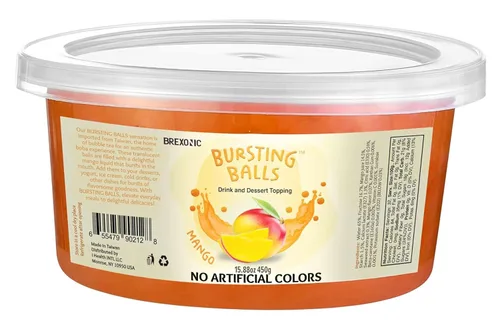 Vista 15 de Perlas Boba de fruta de la pasión, bolas de té explosivas, bebida y cobertura de postre, perlas de tapioca de burbujas de maracuyá para té