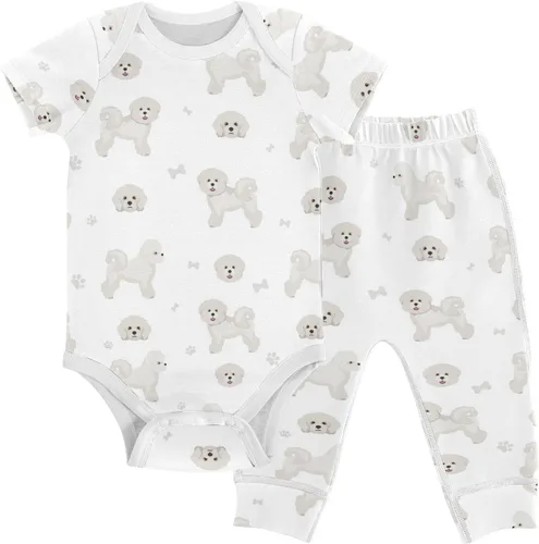 Vista 14 de vvfelixl Conjunto de mamelucos de bebé, pantalones y gnomo, hongo, manga corta, ropa de bebé para niños y niñas, 3M Multi1