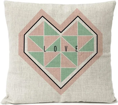 Vista 3 de Juego de 4 fundas de almohada geométricas de ciervo negro y verde de 18 x 18 pulgadas con forma de corazón, fundas decorativas para el hogar, sofá