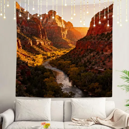 Vista 79 de Shrahala Tapiz de pared de hojas de arce otoñal, hojas rojas sin costuras sobre negro para colgar en la pared, tapiz grande decorativo de fibra