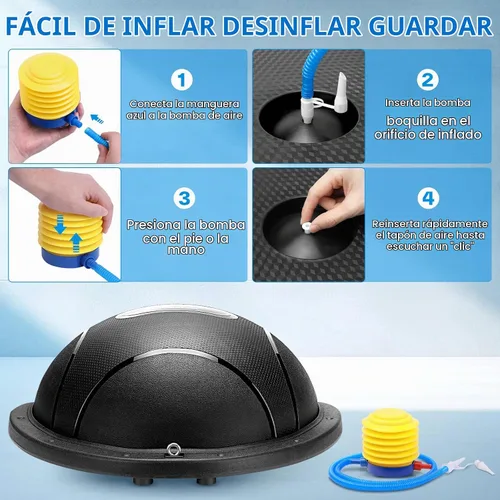 Vista 8 de Sportneer Half Balance Ball - Inflatable Exercise Ball Trainer With Resistance Bands & Pump - Non-slip Yoga Ball for Stability, Core Training