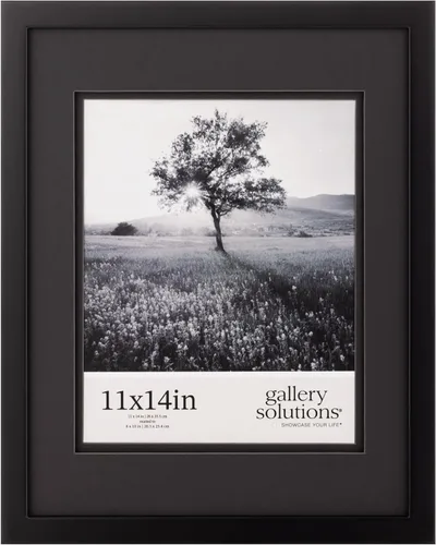 Vista 18 de Gallery Solutions - Marco de pared de madera negra de 14 x 18 pulgadas - Calidad premium - Soporte de pared rectangular - Diseño clásico para fotos