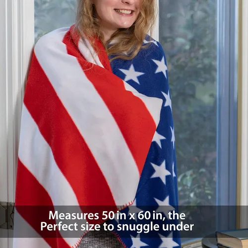 Vista 3 de Manta con la bandera estadounidense, manta de felpa de poliéster de los Estados Unidos, decoración del hogar con bandera estadounidense