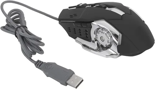 Vista 9 de Lazmin112 Mouse para juegos con cable 6 botones ergonómicos USB de cuatro etapas DPI de retroiluminación de color ajustable mouse de doble uso