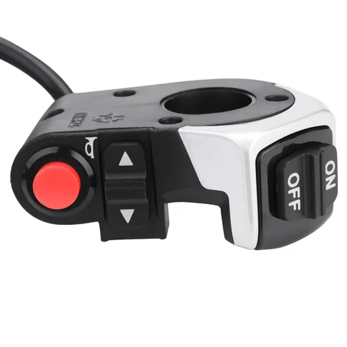 Vista 3 de Demeras 3 en 1 lámpara de bicicleta eléctrica cuerno Ebike lámpara interruptor bicicleta cuerno con lámpara frontal manillar para ciclismo