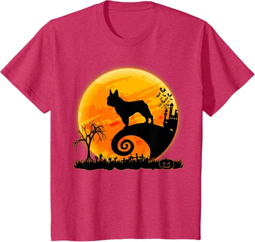 Vista 53 de Camiseta divertida de disfraz de Halloween para perro y luna de Bulldog francés, Negro, S