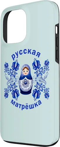 Vista 2 de iPhone 13 Pro Max Matryoshka Doll Russian Dolls Gzhel Funda de la Unión Soviética
