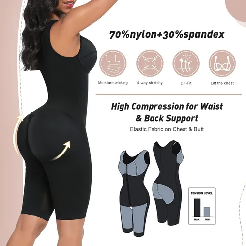Vista 4 de FeelinGirl - Moldeador de cuerpo para mujer, control de abdomen, fajas de compresión posquirúrgica, moldeador de glúteos