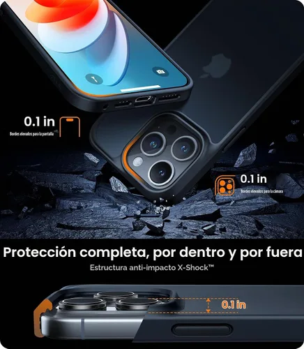 Vista 6 de TORRAS Funda para iPhone 16 Pro Guardian a prueba de golpes, protección de prueba de grado militar 4X, botones DIY antiarañazos, delgada, fina,