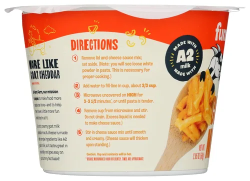 Vista 5 de Funny Farm Macarrones con leche A2 y queso Pasta con sabor a queso cheddar - Paquete de cena de queso de cabra y queso (paquete de 10 unidades)