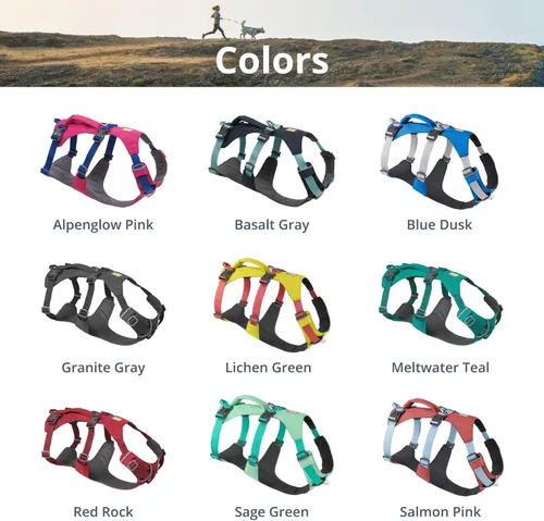 Vista 9 de Ruffwear, Arnés para Perro Flagline, Ligero y Reflectante, Arnés de Elevación para Perro Sin Tirones para Senderismo, Correr y Uso Diario, Rosa