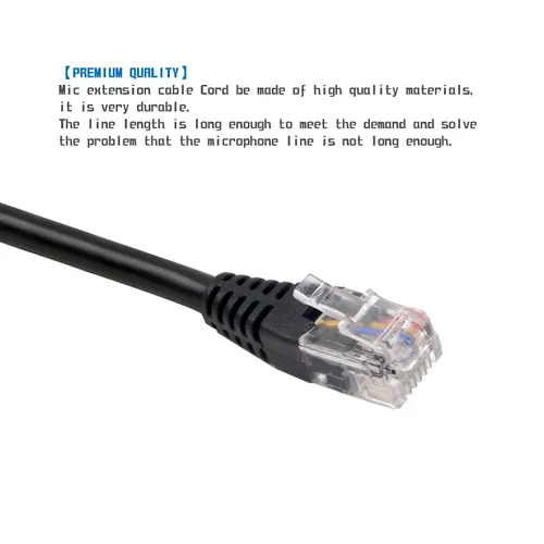 Vista 2 de Gabil GRC-Y20 RJ12 Cable de extensión de micrófono de 6 pines 6.5FT 2M para Yaesu TYT TH-9800D Plus Cable de extensión de micrófono de radio