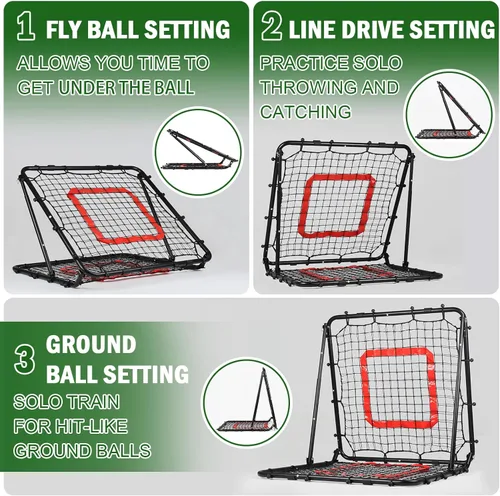 Vista 3 de BaseGoal Baseball and Softball Rebounder Net,Baseball Rebounder,Volleyball Rebounder,Pitch Back Net,Multi-Sport Training Rebound Screen,with