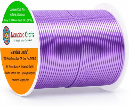 Vista 13 de Mandala Crafts - Alambre de aluminio anodizado de calibre 22 para hacer joyas - 137.2 m de alambre flexible surtido y coloreado - Doble para bonsái