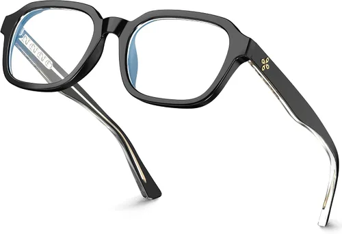 Vista 10 de VISOONE BENNETT - Gafas cuadradas de gran tamaño para computadora para ámbar (Amber Tortoise)