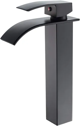 Vista 9 de VOTON Grifos de Baño Negros Modernos de Cascada para Lavabo de Baño Grifo de Baño Negro Mate de Una Sola Manija para 1 o 3 Agujeros con Placa