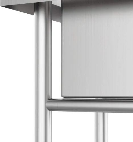 Vista 8 de Bonnlo Fregadero de acero inoxidable 304 con escurridor, fregadero de banco de trabajo de un compartimento, fregadero comercial para restaurante