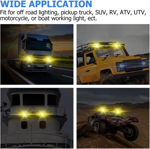 Vista 6 de WinPower Cápsulas LED de 4 pulgadas, 120W 1200LM Haz Combinado de Inundación y Foco Barra de Luz Todoterreno Luces de Niebla para Camión Camioneta