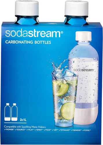 Vista 8 de SodaStream - Paquete doble de botellas delgadas de 1 litro aptas para lavavajillas (color negro)