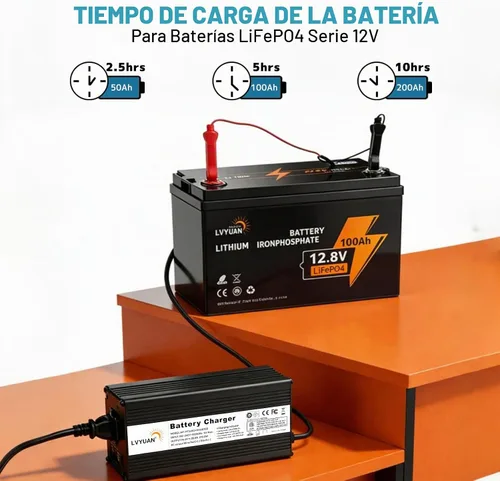 Vista 8 de LVYUAN Cargador de batería LiFePO4 de 12V 20A con certificación UL