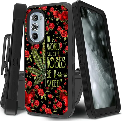 Vista 37 de Funda para Motorola Edge 2021 / Moto Edge 5G UW, protección resistente de 3 capas híbridas a prueba de golpes con funda de clip para cinturón